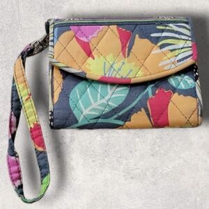VERA BRADLEY JAZZY BLOOMS PATTERN SMALL WALLET AND PHONE CASE
